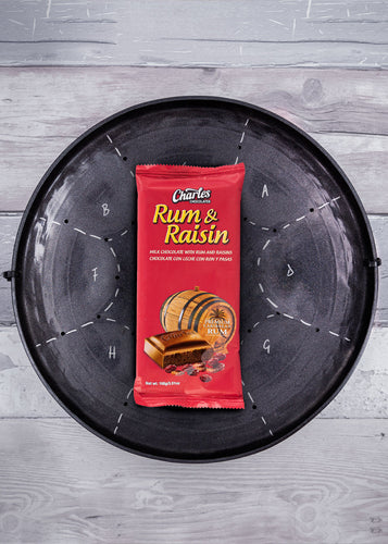 charles chocolate, rum and raisins, charles, trinidad snacks, milk chocolate, snacks